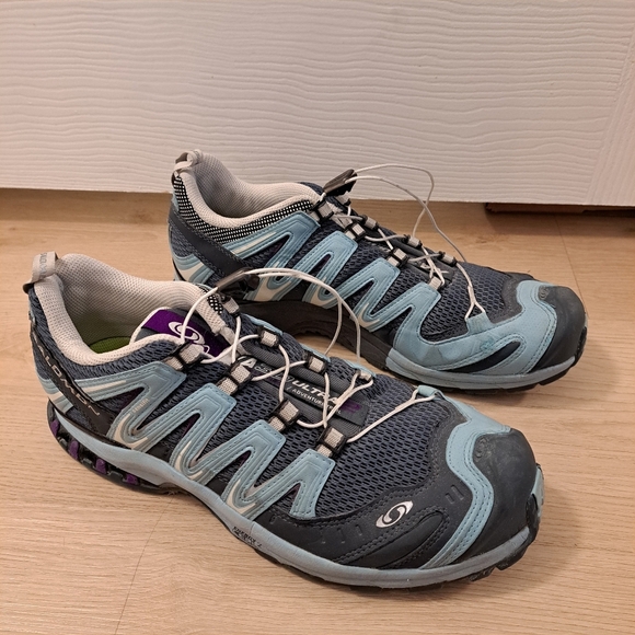 Salomon Grey Blue Men's XA Pro 3D Ultra 2 Outdoor Running Sneakers Size 9.5